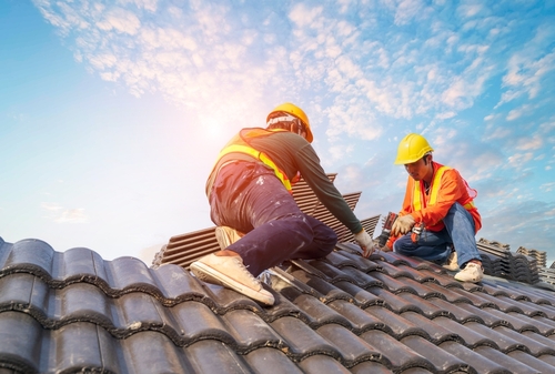 construction on a roof